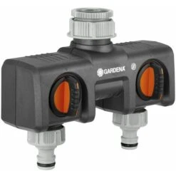 Gardena 2-Wege-Verteiler Stufenlos Verstellbar 2 Anschlüsse Wasserhahn
